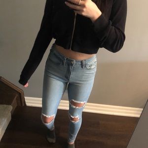 High waisted GUESS skinny jeans